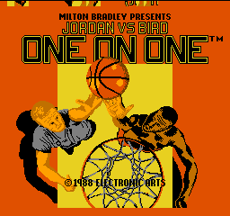 Jordan vs Bird One on One title screen for NES